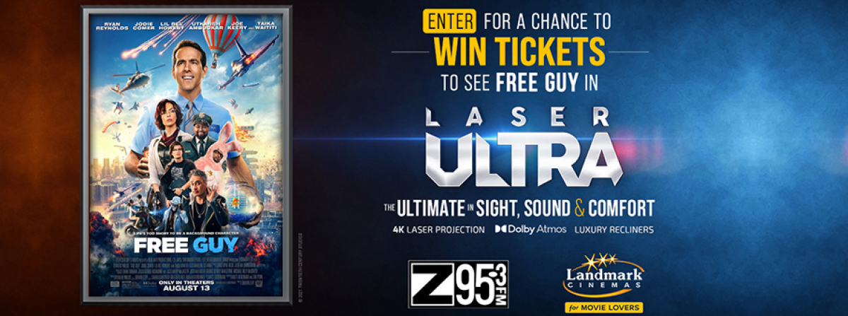 Win tickets to see Free Guy with Z95.3 at Landmark Cinemas!