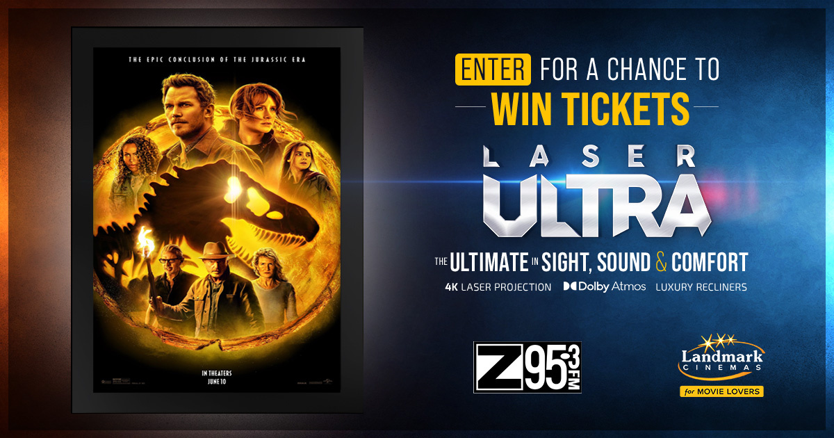 WIN Tickets to see Jurassic World: Dominion in Laser Ultra with Landmark Cinemas